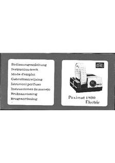 Braun Paximat 1800 manual. Camera Instructions.